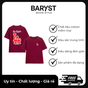 Áo Phông LA Unisex - Phong Cách Streetwear, Logo In Lớn Sau Lưng