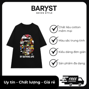 Áo Thun BAPE FAMILY Unisex - In Hình Nhân Vật Hoạt Hình Siêu Dễ Thương