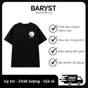 Áo Thun Unisex In Hoa Cúc – Cotton Mềm, Form Rộng, Basic