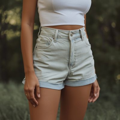 Quần short nữ cho người thấp màu sáng